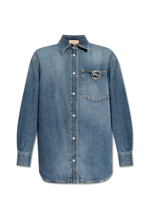 Stella McCartney Denim shirt with shimmering appliqués Stella McCartney Denim shirt with shimmering appliqués